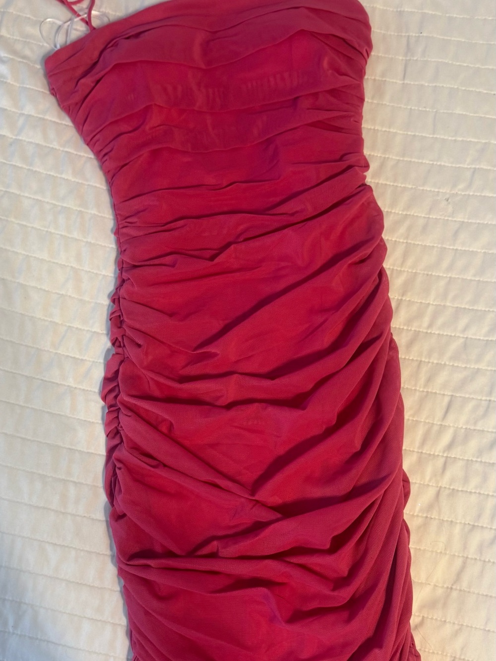 Princess Polly Strapless Ruched Dress in Magenta Pink